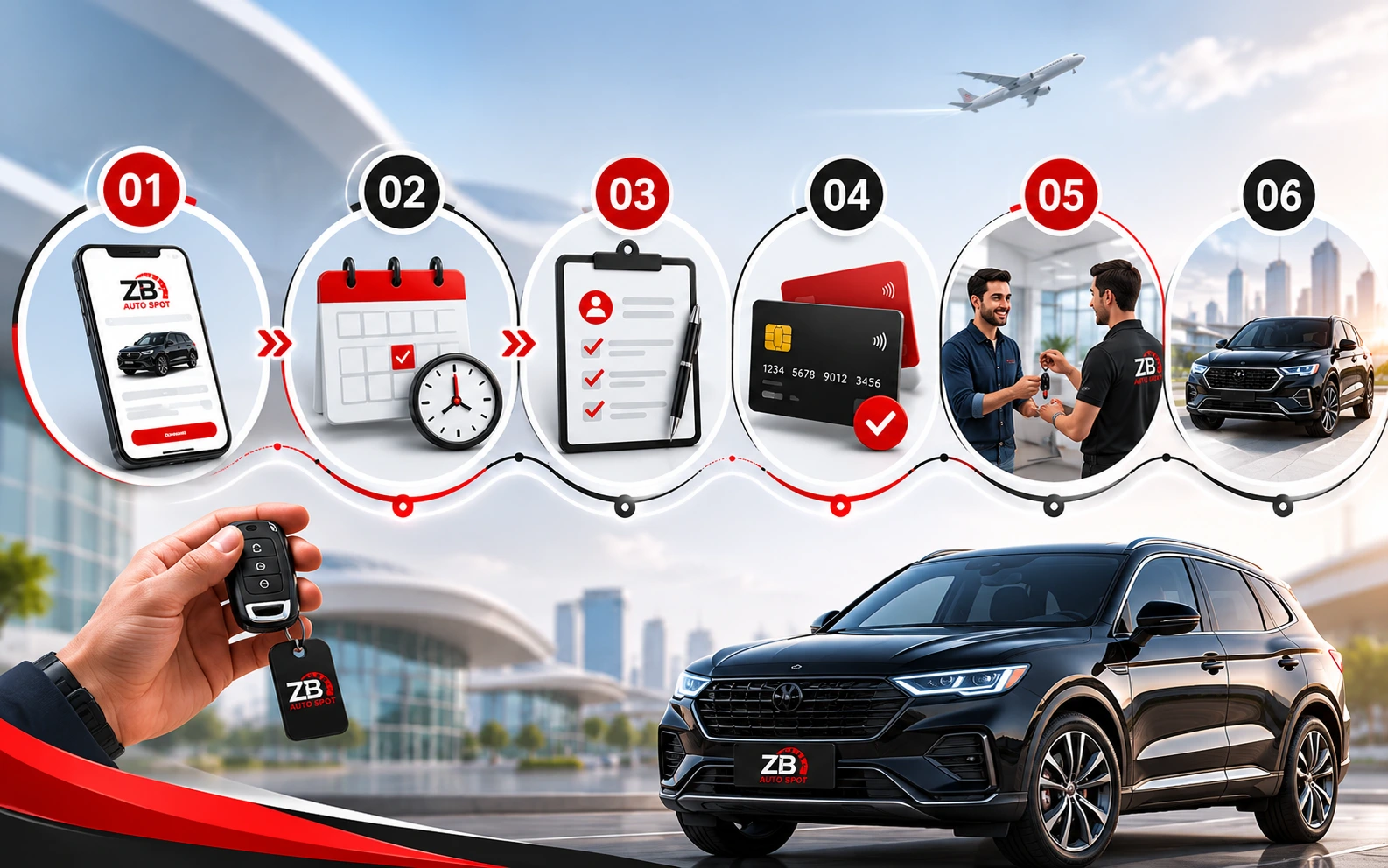 IAH airport car rental pickup process